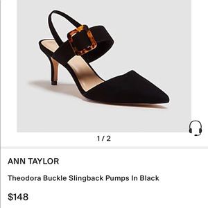 Ann Taylor Theodora Buckle Slingback Pump, Size 8.